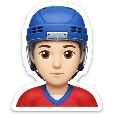 Hockey player in red and blue sticker