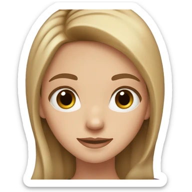 Girl with hazel eyes, light brown hair, long hair and fair skin sticker