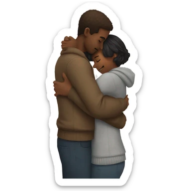 Two lovers hugging  sticker