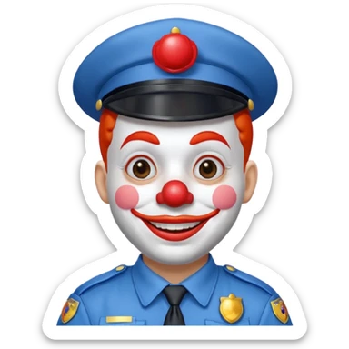 clown policeman sticker