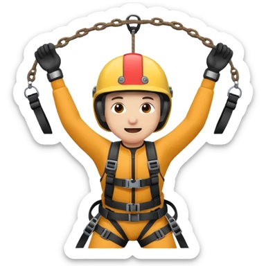 extreme sports lover face bungee jumping face sticker
