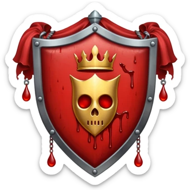 brasão sangrando medieval rosa de sangue vermelha sticker