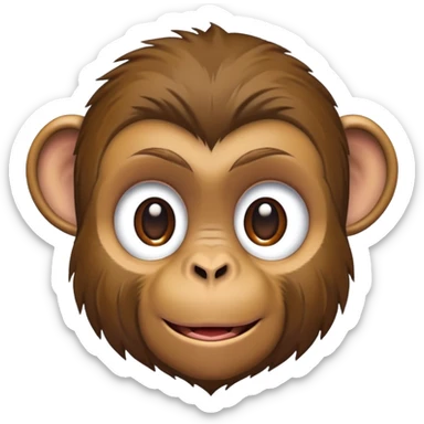 Monkey with a haircut sticker