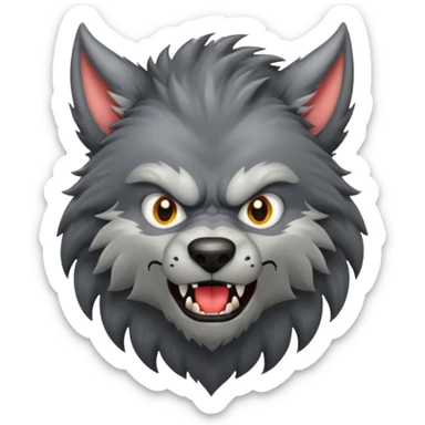 Create an emoji of Werewolf half bodied till waist sharp nails sticker