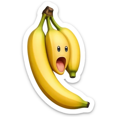 Une bananes dans une bouche sticker