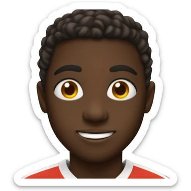 black boy, brown eyes, playing soccer sticker