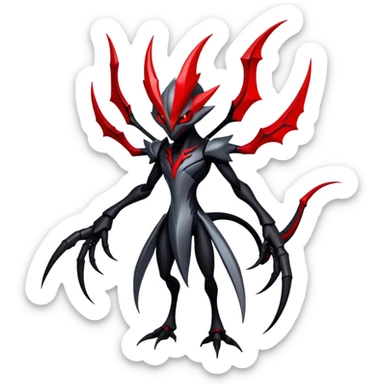 Shiny Gothic Badass Edgy Exotic Bisharp-Darkrai-Scizor-Hybrid-Creature sticker