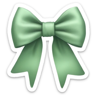 sage green bow sticker