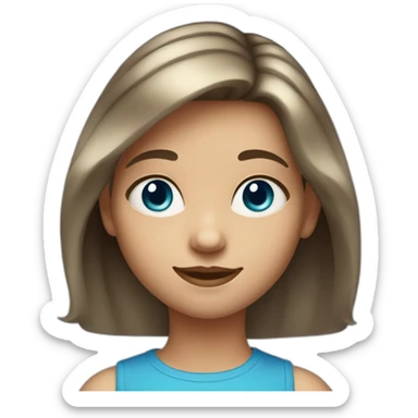 9 year old girl with blue eyes and medium hair sticker