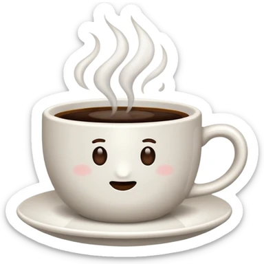 Cup of coffee white sticker