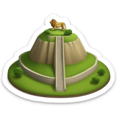 Lion's mound in Waterloo. It's green hill with a lion statue at the top sticker