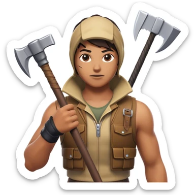 A jorden from fortnite with pickaxe sticker