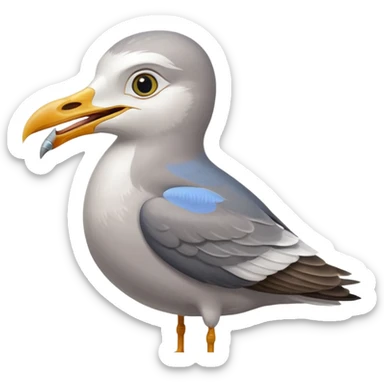Seagull with sardine in its mouth sticker