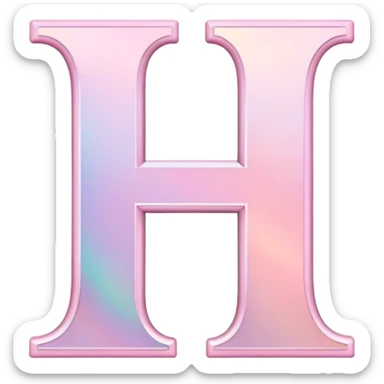 Iridescent pastel pink romantic formal elegant sophisticated cultured neat Font setting icon with letter H sticker