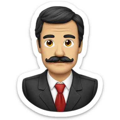 Pedro Sanchez bigote moreno sticker