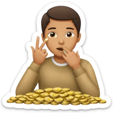 a bank de dinero y una persona haciendo gesto de silencio sticker