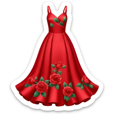 red rose dress no body sticker