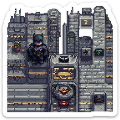 2д дом в стиле gotham city sticker