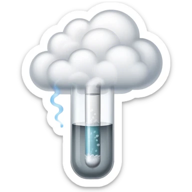 a test tube surrounded by smoke sticker