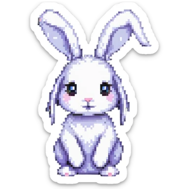 cute fuzzy bunny with floppy ears sticker