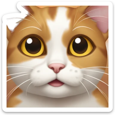 Calico Cat with pleading starry eyes. sticker