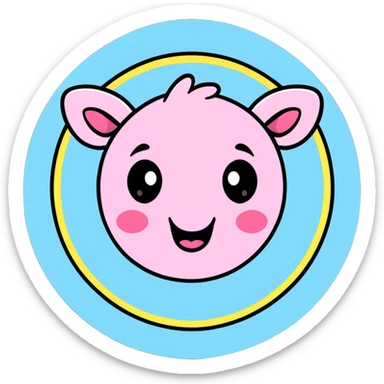 A cute bullseye target with spring pastel colors of yellow, pink and light blue with a smiling face sticker