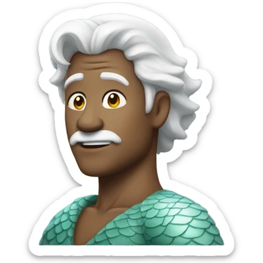 a merman with white hair sticker