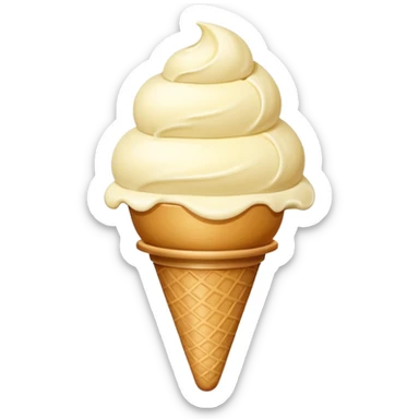 single vanilla ice cream scoop, simple, clear, focus on creamy texture, isolated, no background sticker
