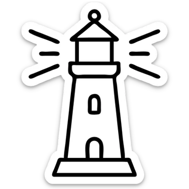 lighthouse, modern icon style, simple and clear lines, minimal details, easily recognizable, suitable for app or website use sticker