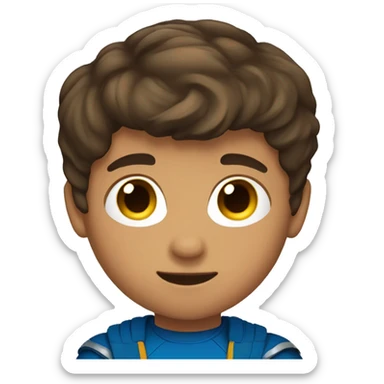 superhero, child, boy, short brown hair, brown eyes, Hispanic sticker
