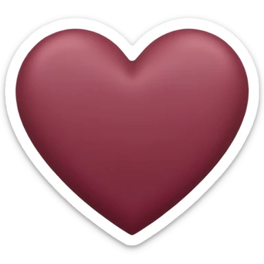 Light burgundy mattee heart emoji sticker