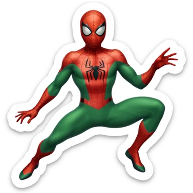 spiderman super hero but in replace red color with green sticker