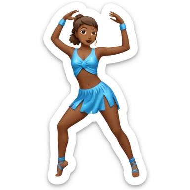 Brown silhouette female dancer in the rain sticker