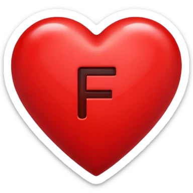 un corazon rojo CON LA LETRA F EN EL CENTRO sticker