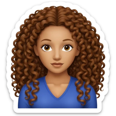 Mel B with brown long curly hair sticker