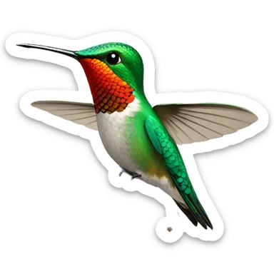 Hummingbird leaving the nest sticker