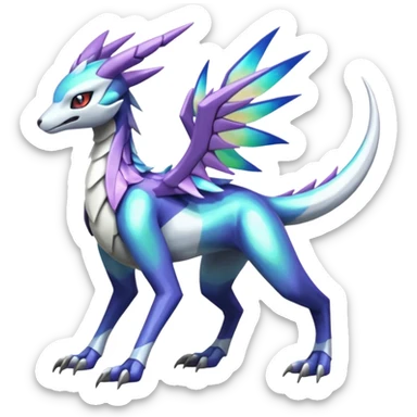 Meloetta-Sergal-Palkia-Dialga-hybrid-fusion-Fakémon-creature, full body sticker
