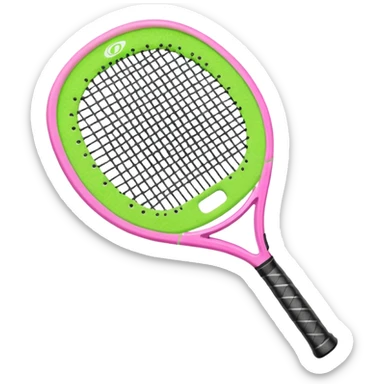 green padel racquet with pink P in the middle sticker