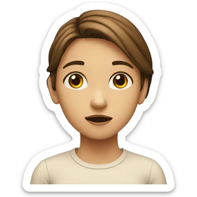 girl thinking about a question looks confused sticker