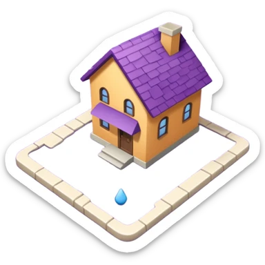 "Forty-two purple footsteps moving across a map inside a house." sticker