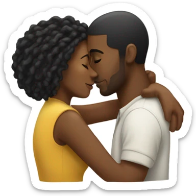 short black man with dreads kissing an african american woman  sticker
