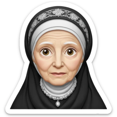orthodox jewish woman with tichel kercheif circa. 1890 make into greyscale elderly sticker