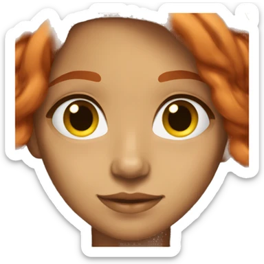 a tan 20 year old with red hair long hair and long eyelashes sticker