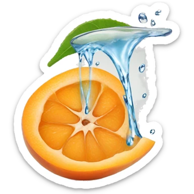 A SINGLE apricot slice water dripping on it NO DISH high quality sticker