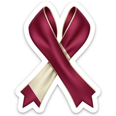 Burgundy and ivory sinus cancer ribbon sticker