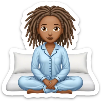 Black woman with locs in PJs sticker