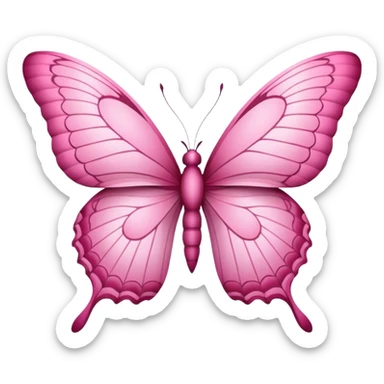 pink butterfly on paper sticker