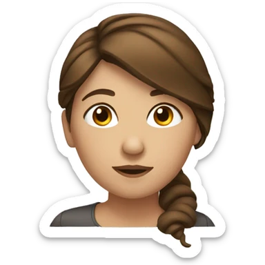 Girl with brown hair laying down sticker