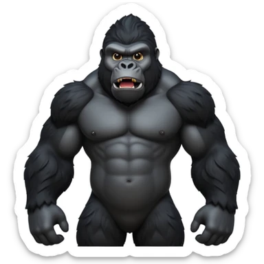 3d Full hd Pixar Style black gorilla sticker