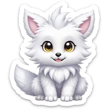 Kawaii bright fantasy ethereal anthro fursona Fakemon animal creature sticker